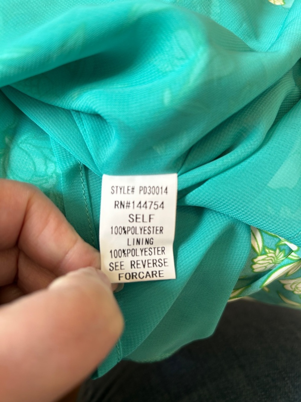 Davi & Dani Teal Floral Dress Plus 3X NWT Open Tie‑Back Lantern Sleeve Midi - Picture 11 of 12